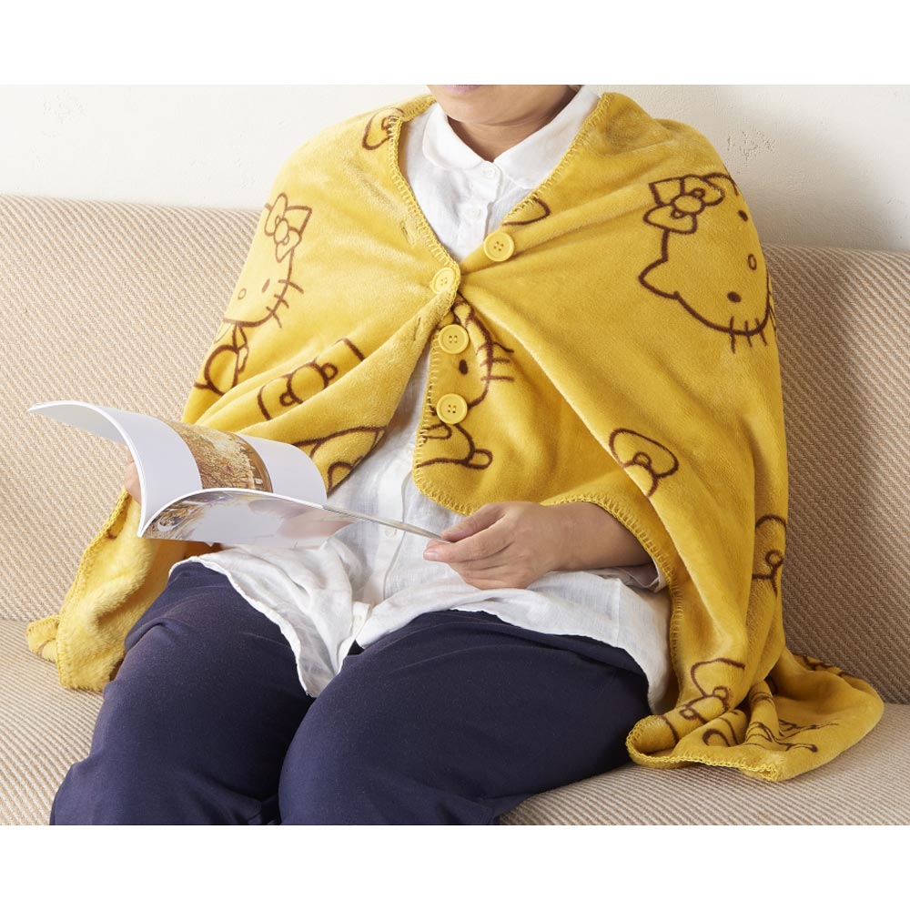 ひざ掛け(ハローキティ)/イエロー/大 ｜ 介護衣類・介護パジャマ
