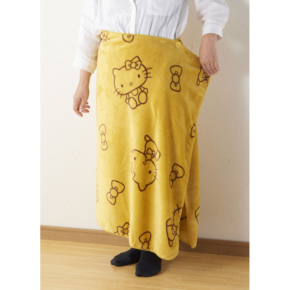 ひざ掛け(ハローキティ)/イエロー/大 ｜ 介護衣類・介護パジャマ