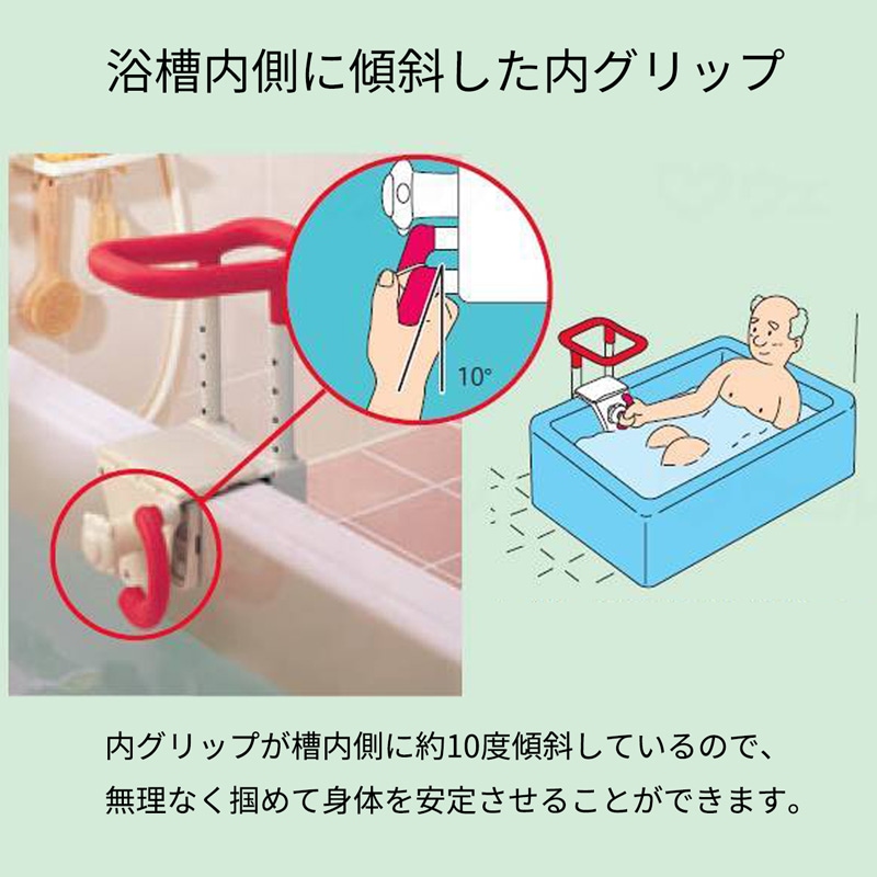【超売れ筋】高さ調節付浴槽手すり UST-130 ブルー