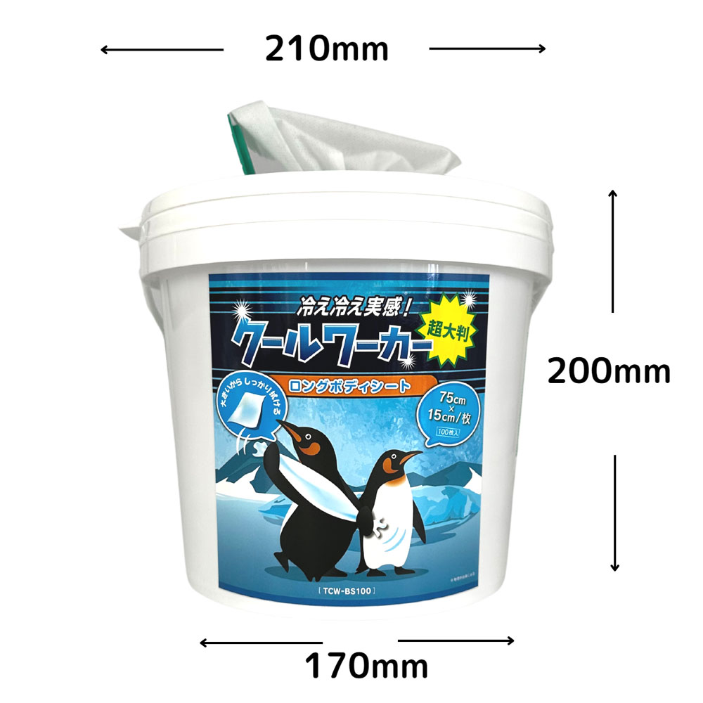 クールワーカーロングボディシート 容器入 750mm×150mm