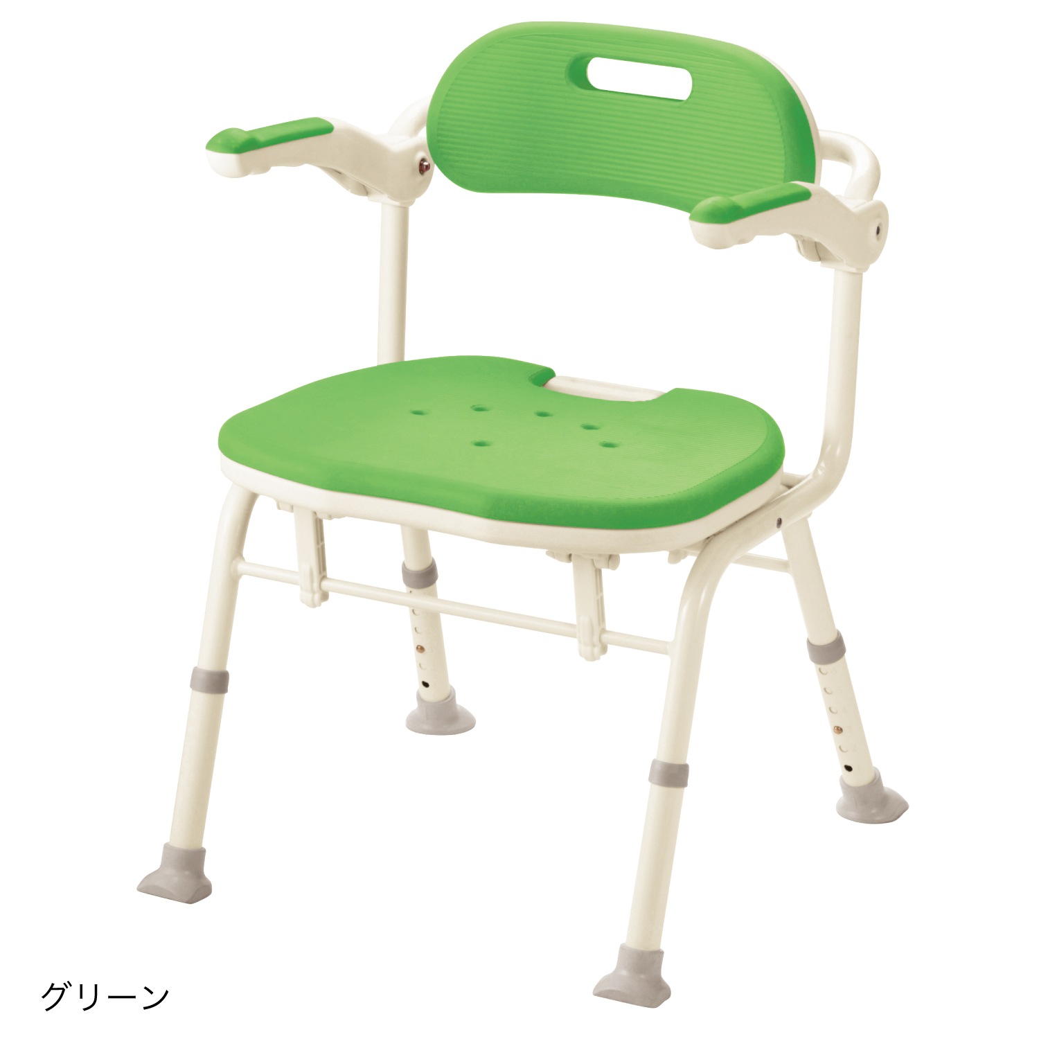 シャワーベンチ　折りたたみ式介護用風呂椅子 高さ調整付き 緑 超売れ筋】折りたたみシャワーベンチ IS グリーン ｜ 入浴補助