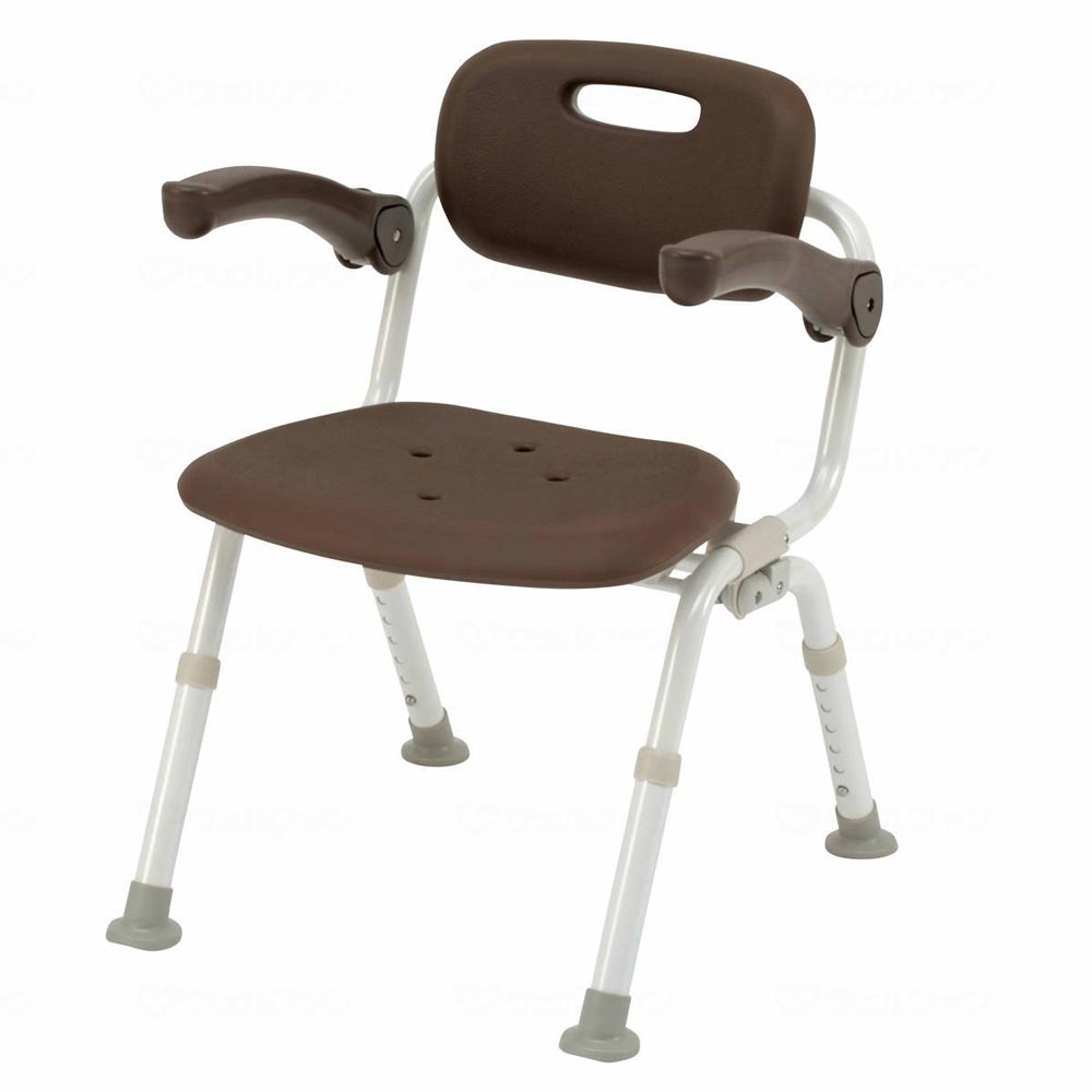 シャワーチェアユクリアミドル茶色 シャワーチェア〔ユクリア〕ミドルSPおりたたみN | 入浴用具