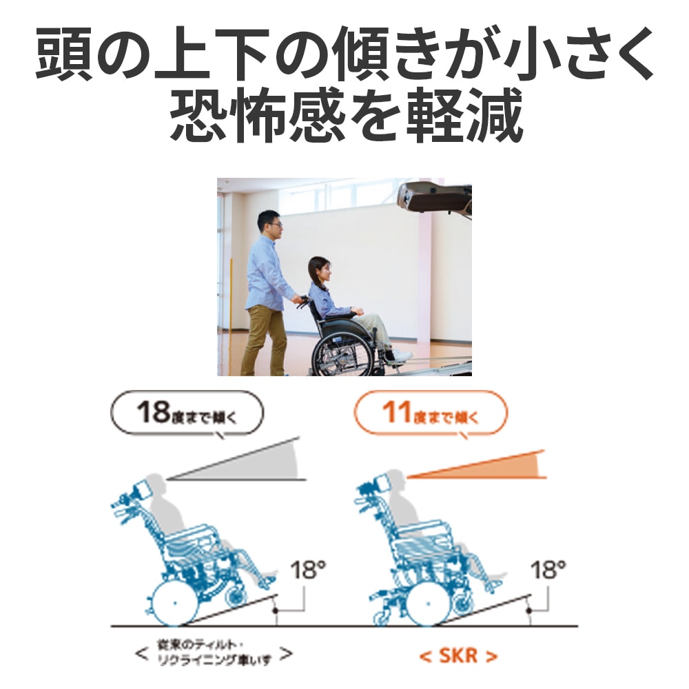 介助型6輪トレーリングアーム式サスペンション小回りティルトリクライニング
