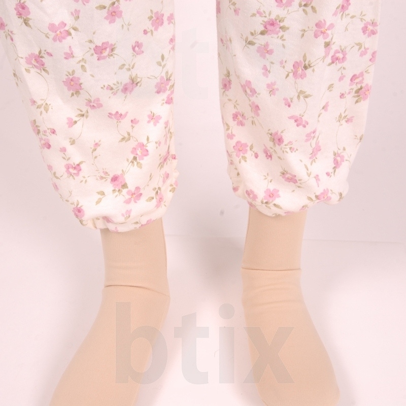 【超売れ筋】婦人らくらくパジャマ・スムース 花柄 ピンク