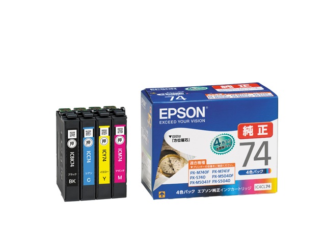 個人宅配送不可】IC4CL74（4色パック）純正 インクカートリッジ EPSON