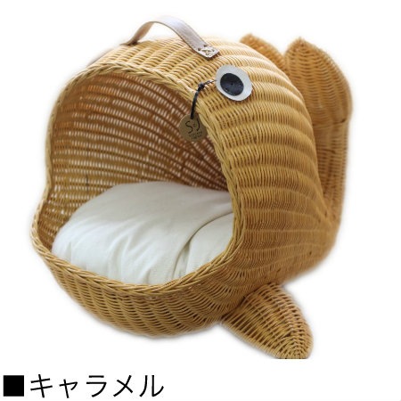 【送料無料】◇ラタン ペットベット◇クジラ型のペットベッド ラタンくじらベッド 猫用/ねこ用/ネコ用 ペット用ベッド ラタンベッド 手作り かわいい 可愛い【全2色】 シンシアジャパン Sincere Japan