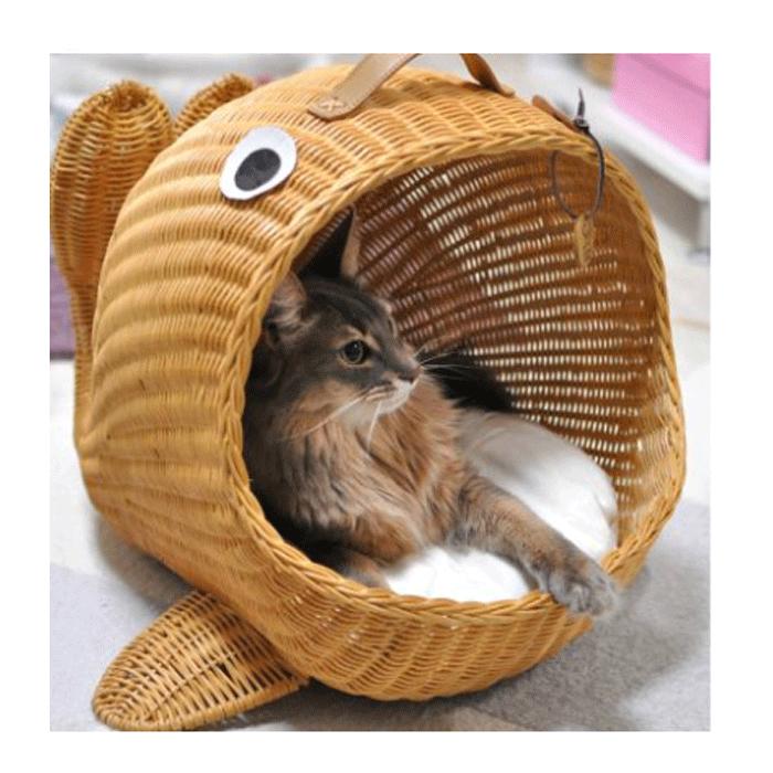 【送料無料】◇ラタン ペットベット◇クジラ型のペットベッド ラタンくじらベッド 猫用/ねこ用/ネコ用 ペット用ベッド ラタンベッド 手作り かわいい 可愛い【全2色】 シンシアジャパン Sincere Japan