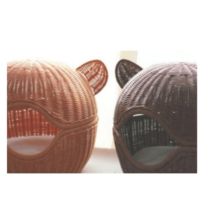 【送料無料】◇ラタン ペットベット◇お気に入りの隠れ家に ラタンピーナッツベッド【全2色】シンシアジャパン Sincere Japan【猫/ベッド/猫/手作り/ペットベッド】