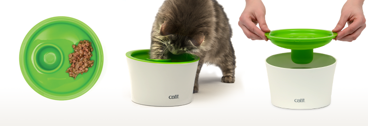 猫ちゃんがホジホジ穴付き食器 catit マルチフィーダー【猫/食器/ダイエット/かわいい/おしゃれ】