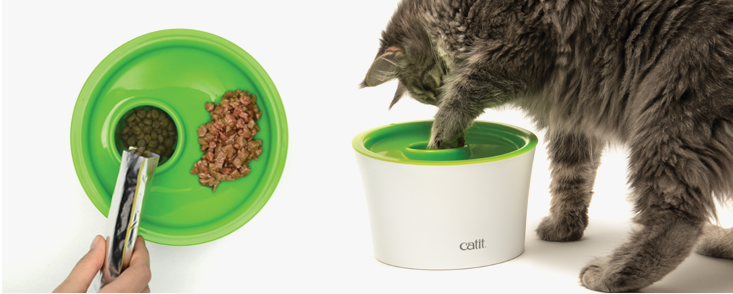 猫ちゃんがホジホジ穴付き食器 catit マルチフィーダー【猫/食器/ダイエット/かわいい/おしゃれ】