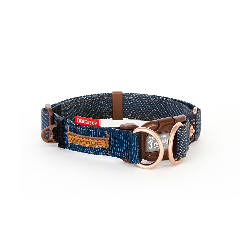 EZY DOG プレミアム デニム コレクション ダブルロックカラー Mサイズ イージードッグ【犬/ハーネス/首輪/犬用/】