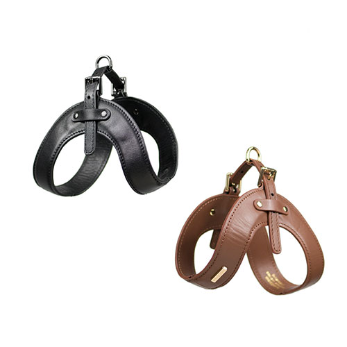 エレガントで機能的なハーネス HIGH5DOGS レザーバックルハーネス S-Mサイズ 全2色 【犬/胴輪/革】