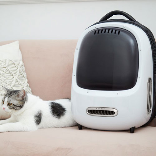 自動送風・風速調節ができるペットキャリ PETKIT スマート・キャリア・ブリージー ホワイト【犬/室温/健康/キャリー】