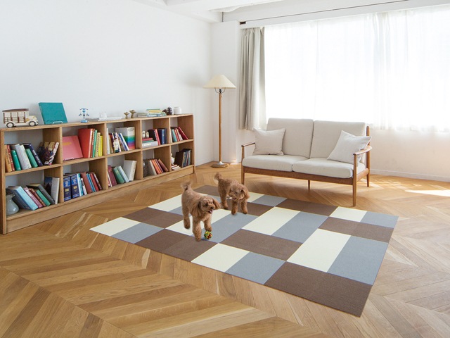 ペットの負担軽減に 撥水タイルマット 8枚入【全8色】サンコー 【犬/猫/マット/介護/】