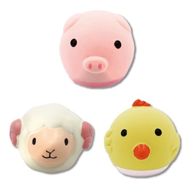 やわらかラテックスボールセット ポムポム ファーム3P プラッツ【犬/おもちゃ/ボール】