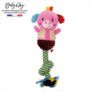 可愛いぬいぐるみトーイ Baby Dog ガストン ピッグ ツイストロープ プラッツ【犬/おもちゃ/ぬいぐるみ】