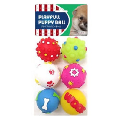 定番のボールトイ プラッツ プレイフル パピーボール 6個セット 【犬/おもちゃ/ボール/小型犬】