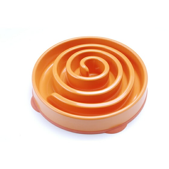 早食い・肥満防止のペット用食器 アウトワードハウンド ファン&スロウフィーダーボウル オレンジ 【犬/早食い防止/フードボウル/食器/スロボウル】
