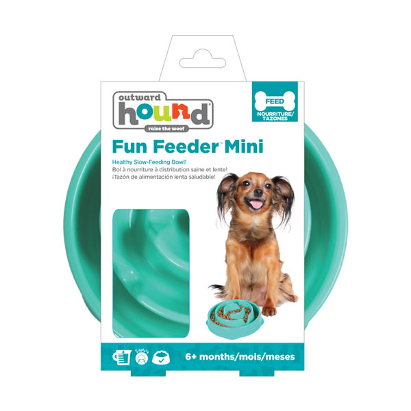 早食い・肥満防止のペット用食器 ファン&スロウフィーダーボウル グリーン 【犬/早食い防止/フードボウル/食器/スロボウル】