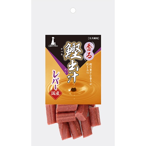 【メール便対応可】鰹の豊かな香りが引き立つおやつ アドメイト 香る鰹出汁ジャーキー レバー 80g 【犬/おやつ/国産/】