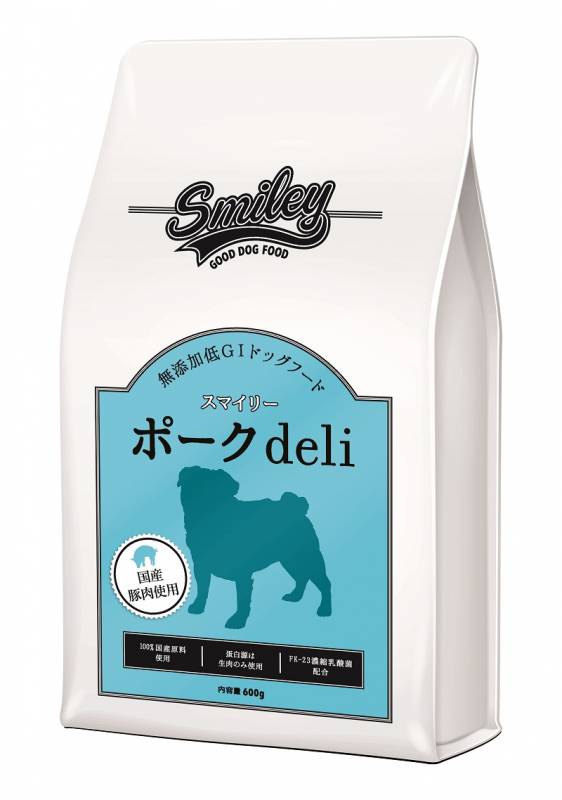 純国産 無添加 ドッグフード smiley(スマイリー) ポーク deli 600g 【犬/無添加/ドッグフード/国産】