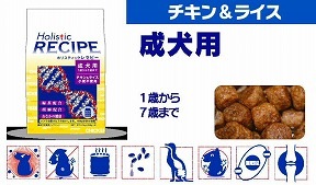 Holistic RECIPE ホリスティックレセピー ドックフード チキン&ライス 成犬用 2.4kg 【犬/ドッグフード/アダルト】