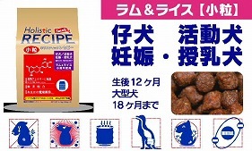 Holistic RECIPE ホリスティックレセピー ドックフード ラム&ライス パピー 仔犬・活動犬・妊娠・授乳犬 小粒 2.4kg 【犬/ドッグフード/母犬/子犬】