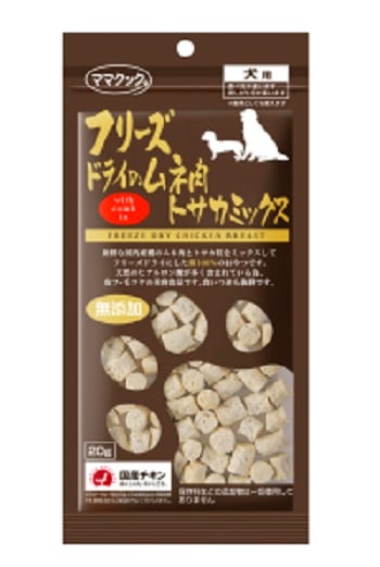 【メール便対応可】ママクック 犬用 フリーズドライのムネ肉 20g トサカミックス【犬用/おやつ/国産/無添加/フリーズドライ/ふりかけ/トッピング】