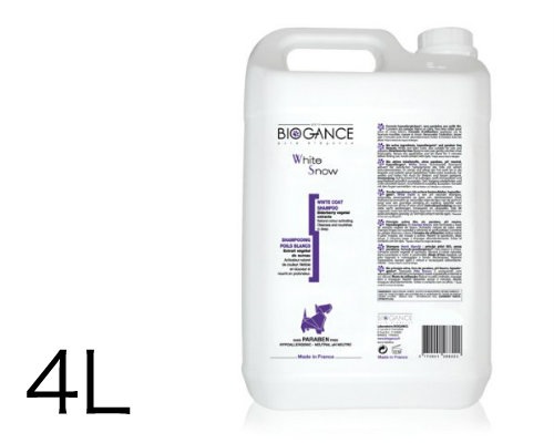 【送料無料】【大容量】白毛犬におすすめ BIOGANCE バイオガンス ホワイトスノーシャンプー 4L 【犬/シャンプー/ホワイトニング/低刺激】