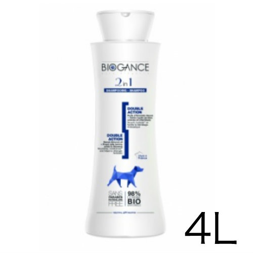 傷んだ被毛に有効 BIOGANCE バイオガンス 2in1コンディショニングシャンプー 4L 【犬/シャンプー/低刺激】