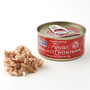 【ケース販売】添加物不使用 フィッシュ4キャット ツナ&エビ70g×10 【猫/キャットフード/魚/無添加/穀物不使用/ウェットフード】
