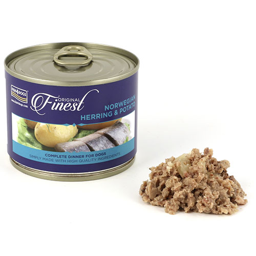 穀物や合成着色料・合成保存料不使用 フィッシュ4ドッグ ウェットフード ニシンポテト 185g【犬/ドックフード/魚/無添加/穀物不使用】