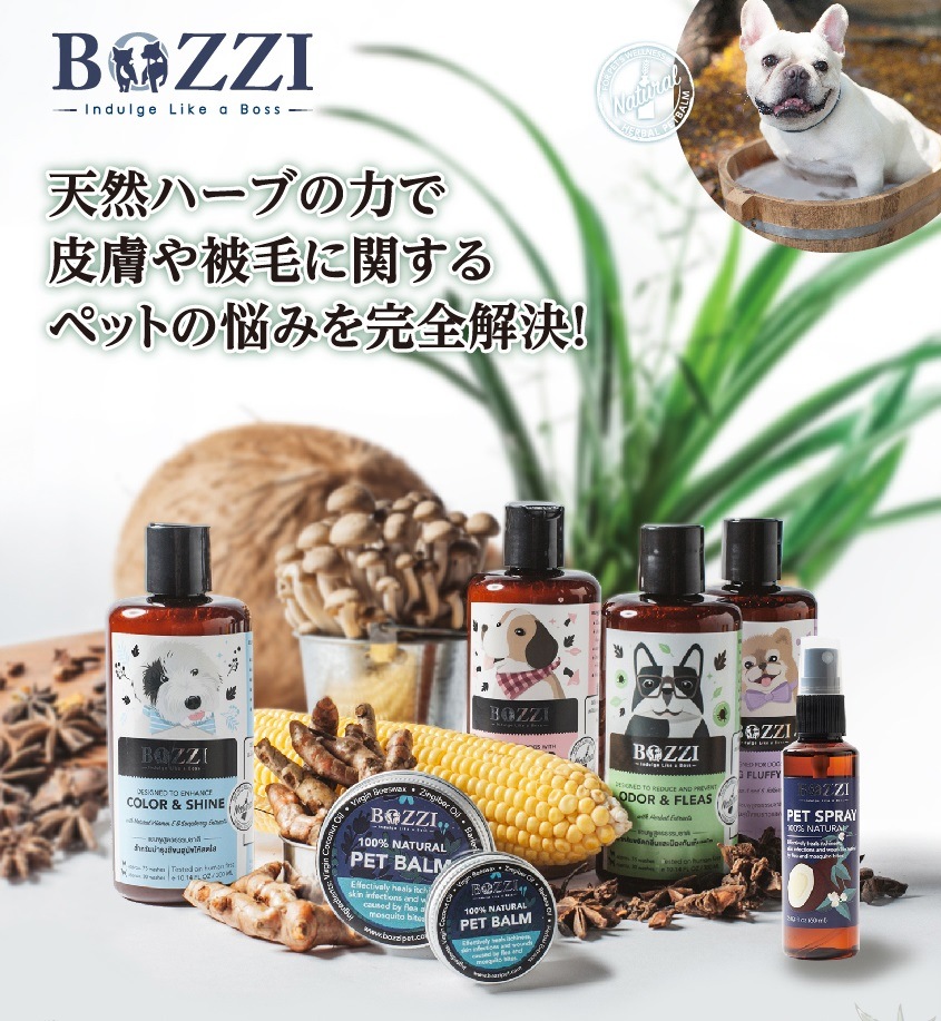天然ハーブの力でペットをケア Bozzi 犬用シャンプー ショートヘアー(短毛種用)300ml ボジー【/シャンプー/体臭/オーガニック】