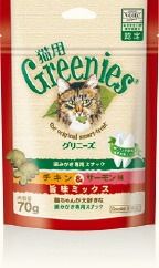 【メール便対応可】正規品 猫用 グリニーズ チキン&サーモン味 60g 【猫/おやつ/歯磨き/グリニーズ】