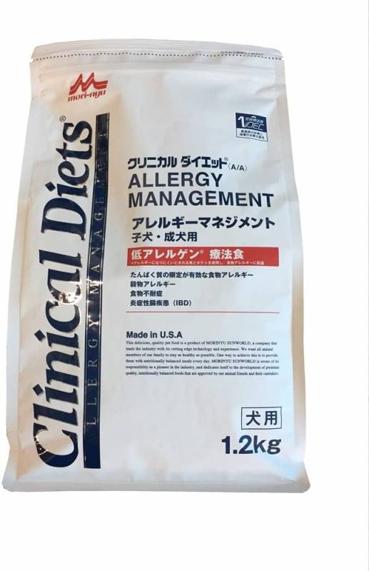 療法食 クリニカルダイエット 犬用 アレルギーマネジメント(子犬・成犬用) 1.2kg 森乳【/療法食/ドッグフード/犬】