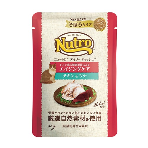 ムースタイプ ニュートロ キャット デイリー ディッシュ エイジングケア チキン&ツナ グルメ仕立てのそぼろタイプ パウチ 35g 【キャットフード/成猫/ウェットフード】