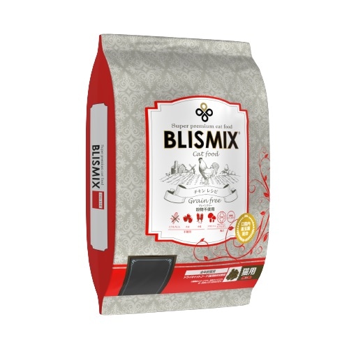 穀物不使用キャットフード ブリスミックス グレインフリー キャット 2kg 【全猫種/全年齢/猫用/猫/健康管理/健康/体調管理/ドライドッグフード/ペットフード/免疫力/免疫/乳酸菌/アガリクス/人工添加物不使用】