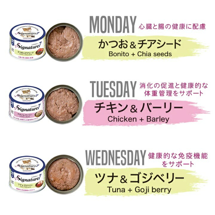 シグネチャー7 ウイークリーパック ネコ 猫 総合栄養食 リアルミート パティ 80g×7缶 Signature7【猫//キャットフード/】