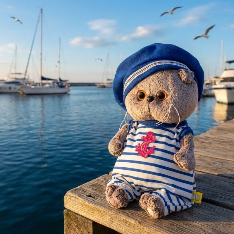 Basik BABY ボーダーロンパース＆ベレー帽