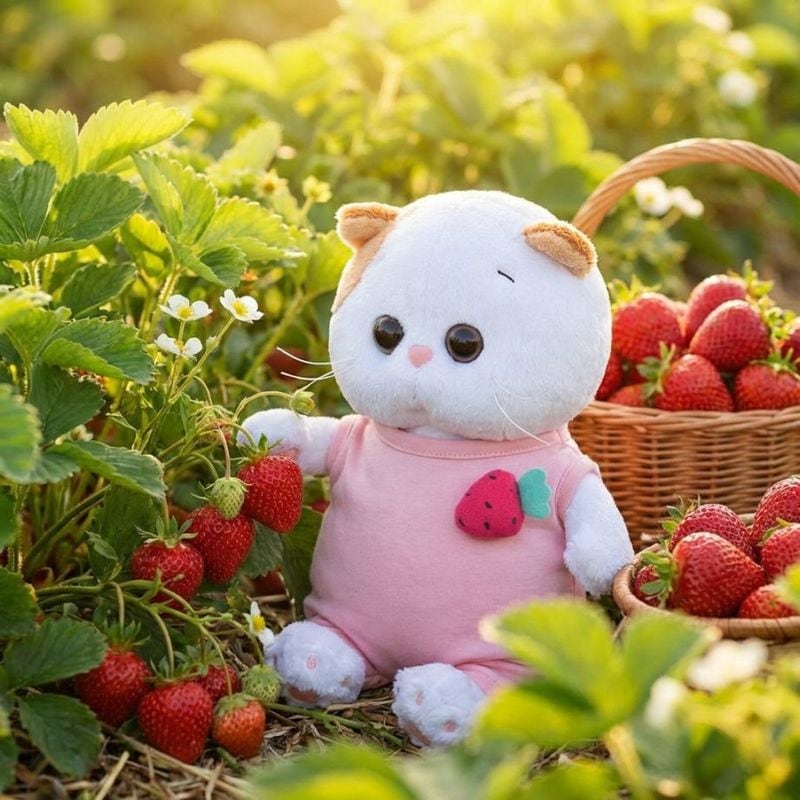 Li-Li BABY いちご柄ピンクロンパース