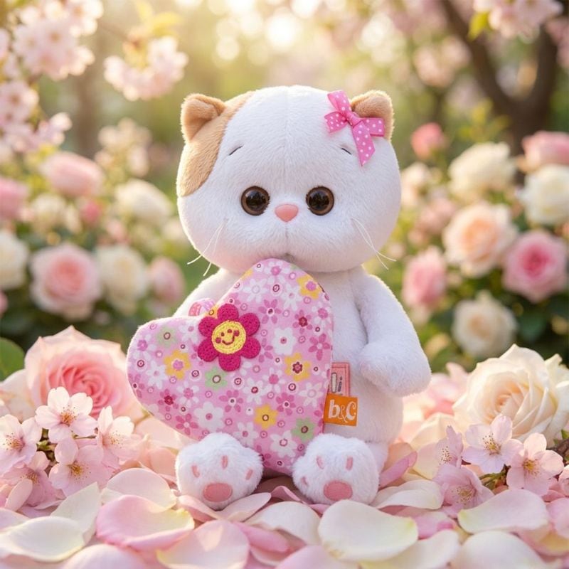 Li-Li BABY フラワーモチーフハート付きロンパース