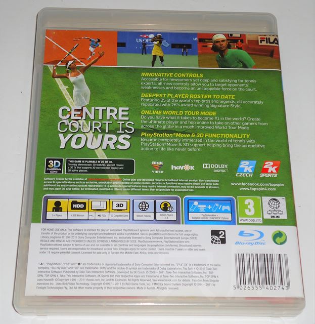 Top Spin 4/トップスピン4 欧州版 （中古） | 海外 PS3(USA & PAL