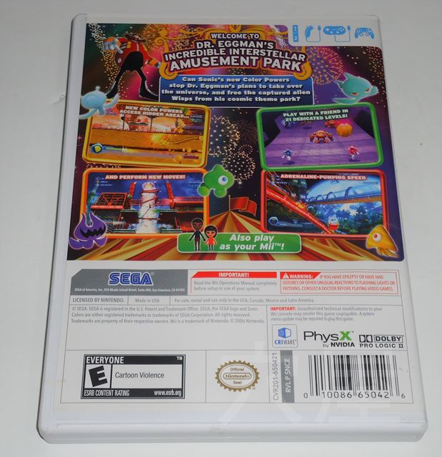 Sonic Colors/ソニックカラーズ （中古） | 北米 Wii (USA) | レトロ系