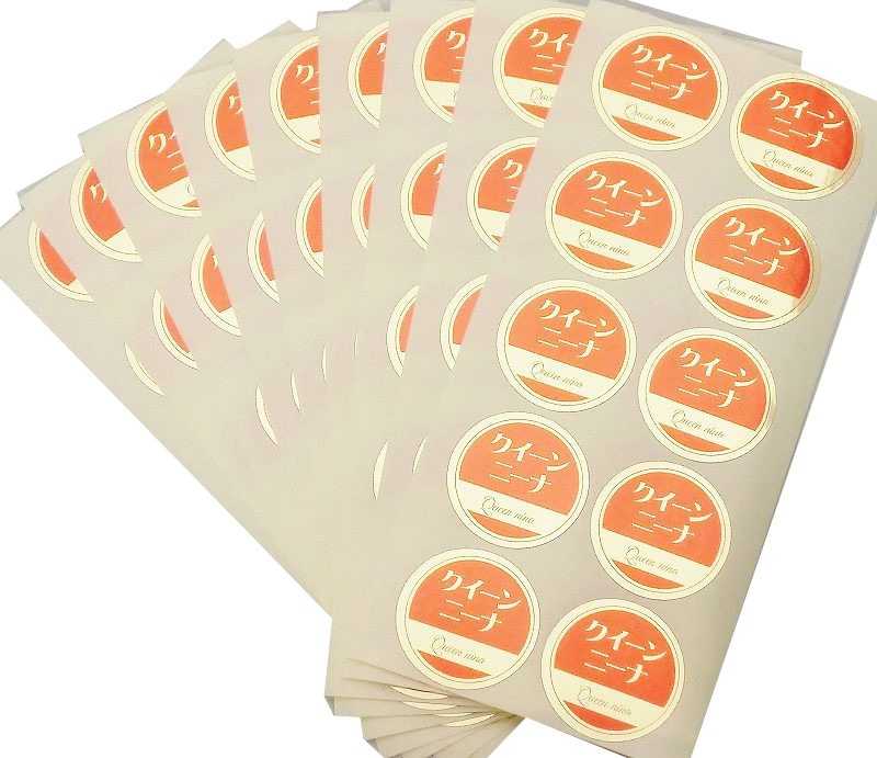 品種金シール ○クイーンニーナ φ30㎜ 円形(10枚×50ｼｰﾄ) | 出荷資材