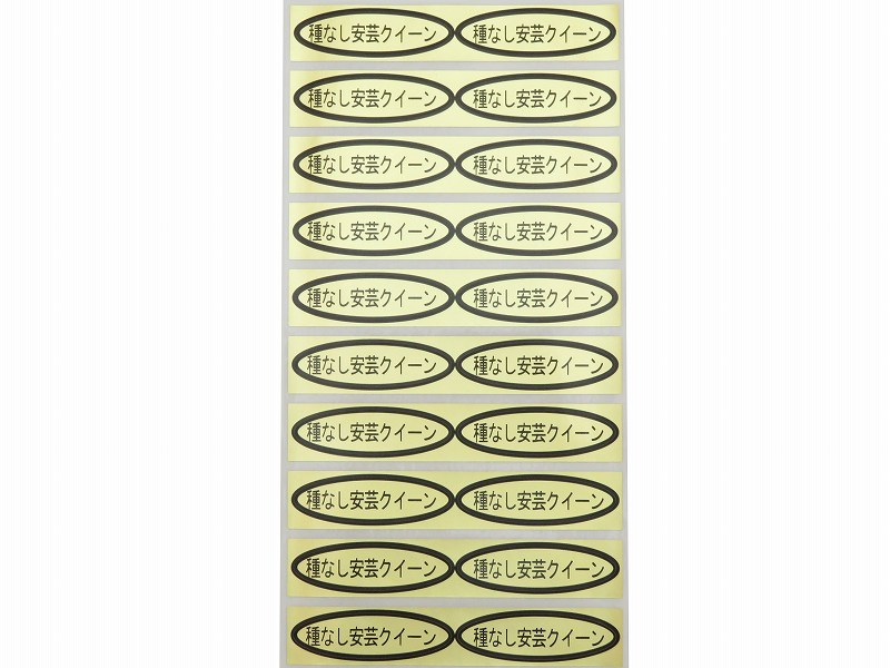 品種金シール　種なし安芸クイーン　49×14mm　楕円形500枚(20枚×25シート)