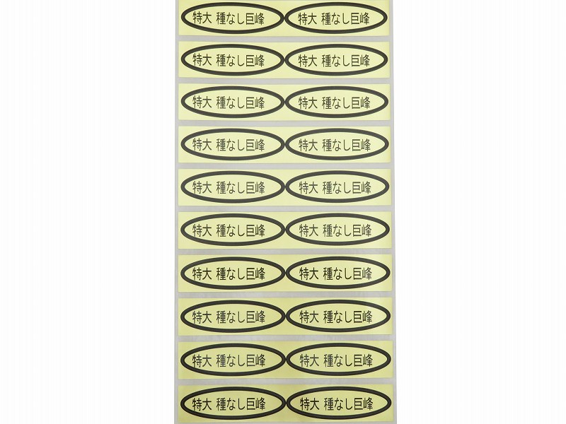 品種金シール　特大種なし巨峰　49×14mm　楕円形500枚(20枚×25シート)