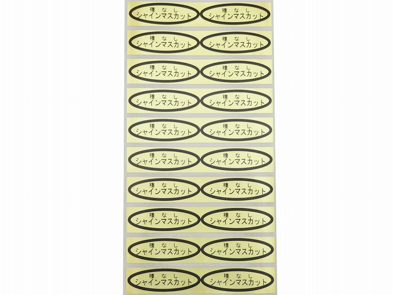 品種金シール　種なしシャインマスカット　49×14mm　楕円形500枚(20枚×25シート)