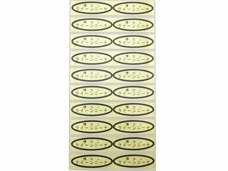 品種金シール　種なしクイーンニーナ　49×14mm　楕円形500枚(20枚×25シート)