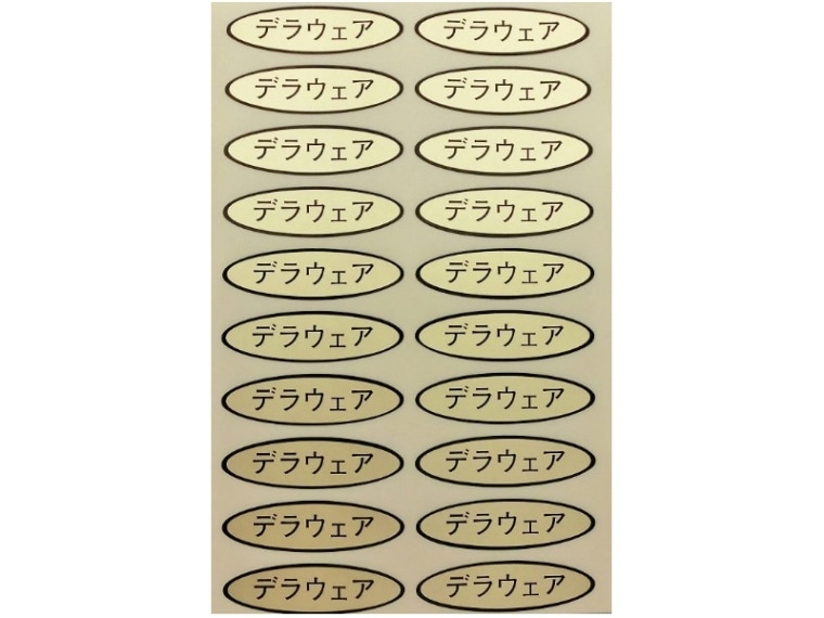 品種金シール　デラウェア　49×14mm　楕円形500枚(20枚×25シート)
