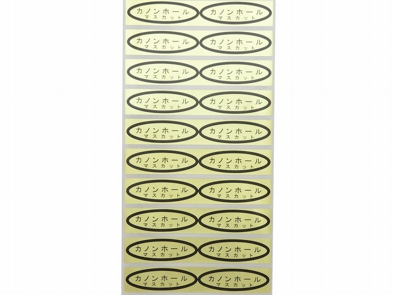 シマノ ミカン　シール2000〜 品種金シール カノンホールマスカット 49×14mm 楕円形500枚(20枚×25